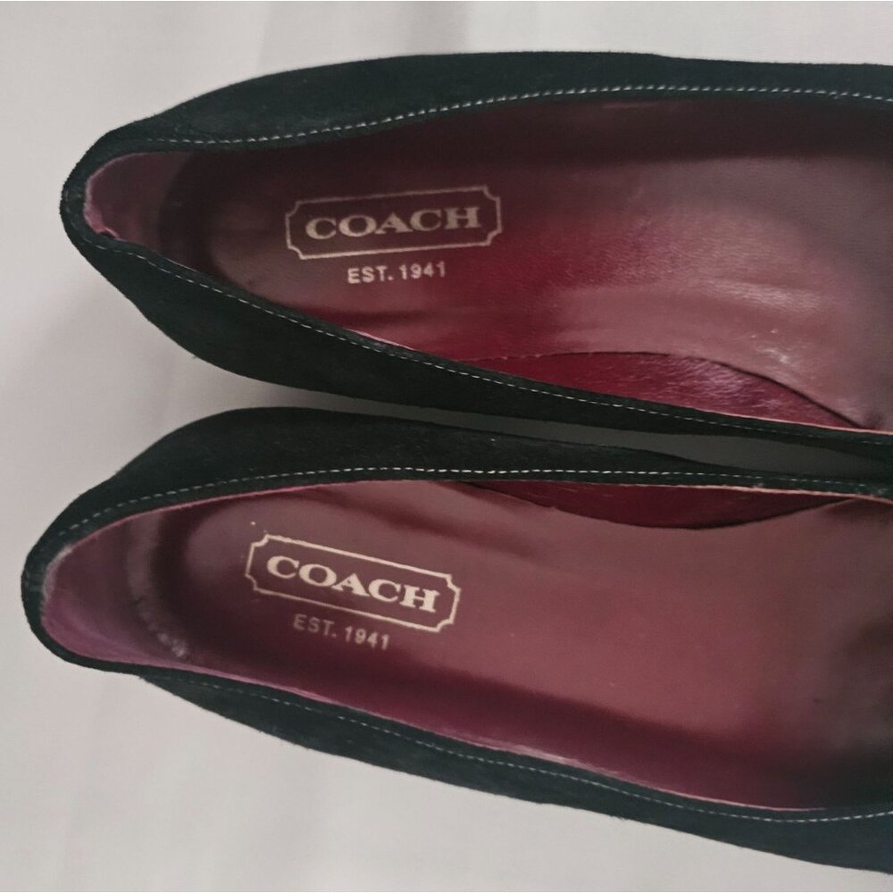 Coach Women's Black Breanna Suede Buckle Style Slip-On Flat Shoes Size 8½ B - Picture 7 of 10